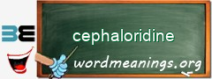 WordMeaning blackboard for cephaloridine